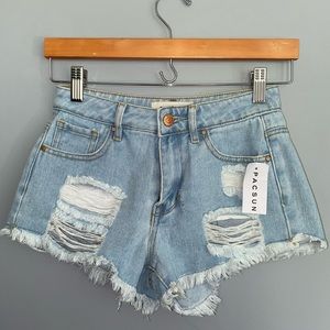 pacsun light wash festival shorts